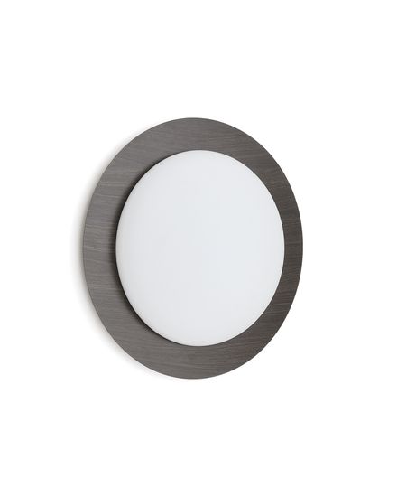 Потолочный светильник Novae из матовой стали с имитацией темного дерева 40 см