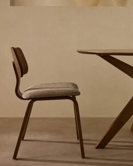 Стул Gena, орех, бежевый шенилл