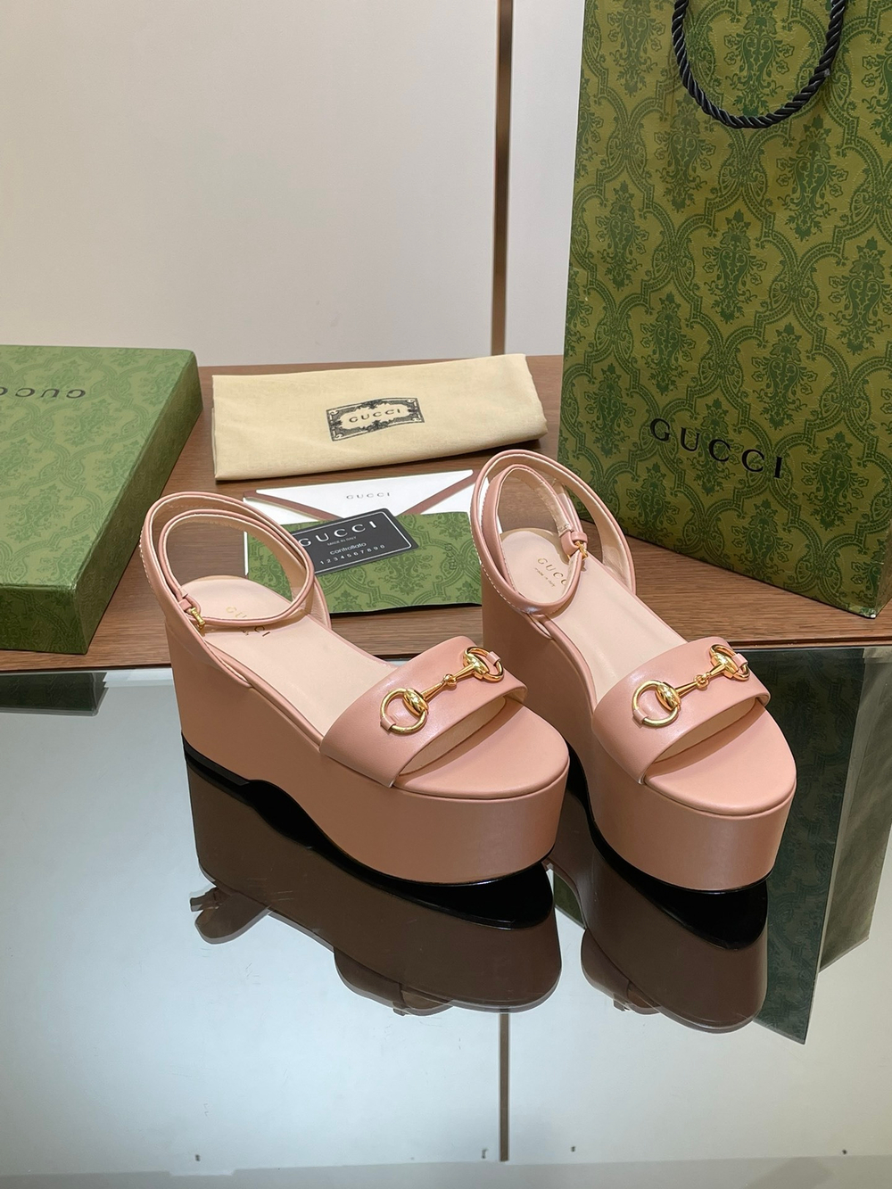 Gucci Horsebit Flatform Sandal