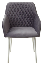 Стул М-City DISAUR Бренди-Х (Brandy-X) Серый 27, Велюр, Белый каркас