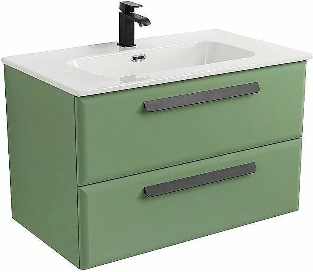 Тумба с раковиной Cezares ECO-CER-N 80 ECO-CER-N-800-2C-SO-PS-P фисташковый софт