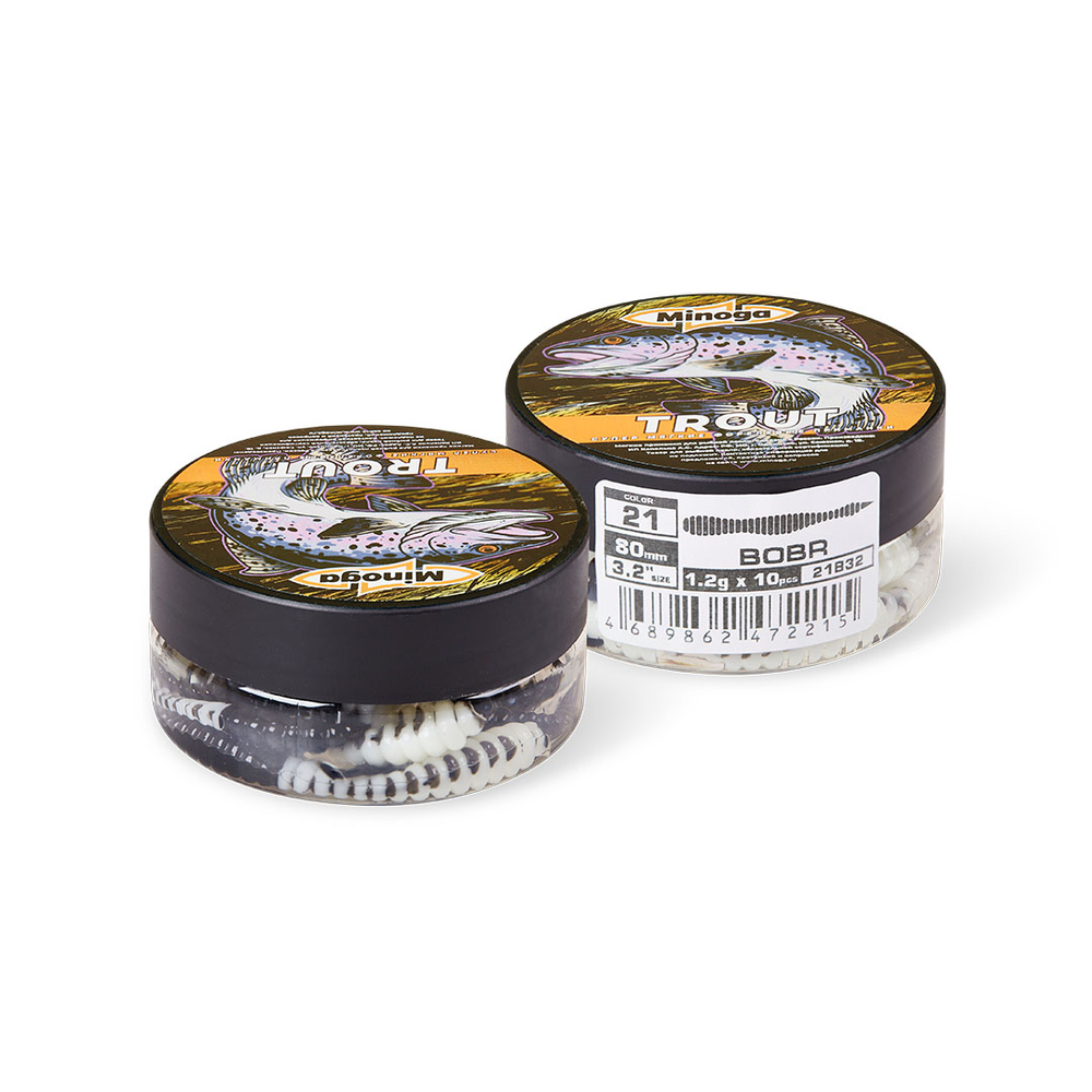 Форелевая приманка "Minoga" BOBR 3,2"(10шт) 80мм, 1,2гр, цвет 21