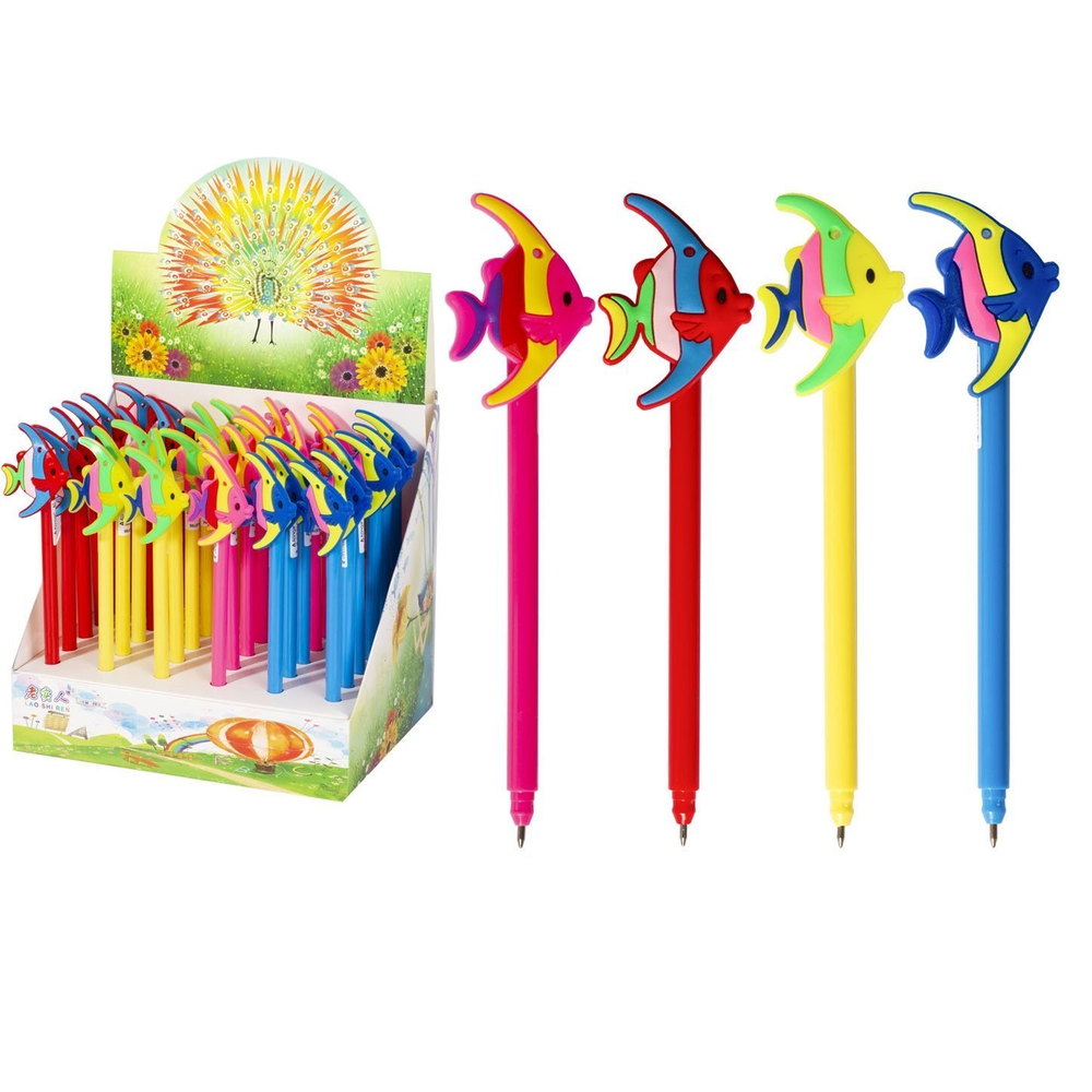 Ручка шариковая Alingar "Рыбка", 0,7 мм, синяя, цветной пластиковый корпус, карт. уп.