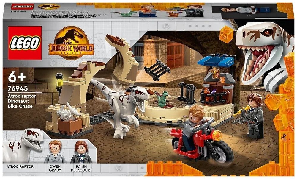 Конструктор LEGO Jurassic World 76945 Атроцираптор: погоня на мотоцикле