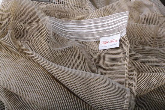 Короткий тюль-арка со стеклярусами. Клайм (светло-коричневый)