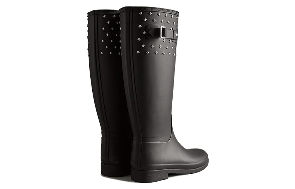 HUNTER Cushioning Waterproof Rain Boots Women"s Black