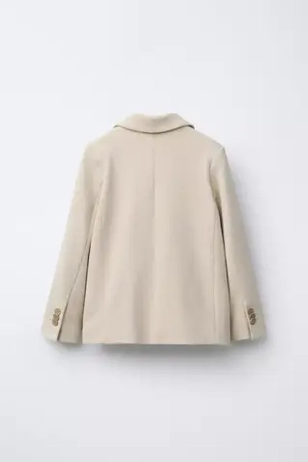 ZARA КОСТЮМНЫЙ БЛЕЙЗЕР КОМФОРТНОЙ ПОСАДКИ, БЕЖЕВЫЙ