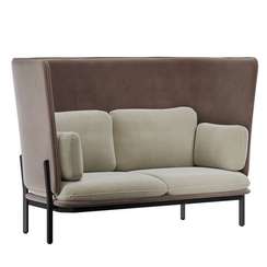 Stato Диван двухместный  с высокой спинкой STA-02 Velutto 07/Velutto 36/Металл Черный 1820*900*1200
