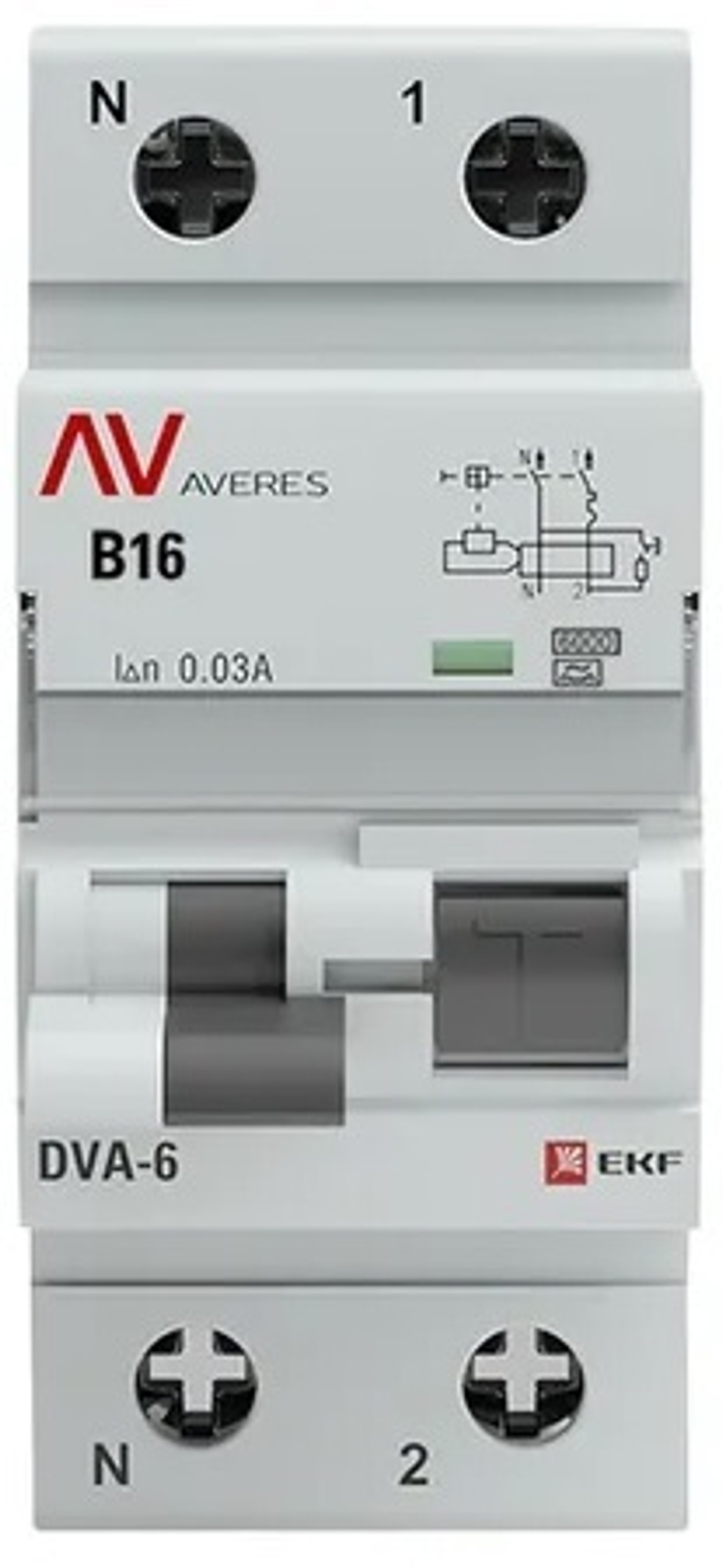 Автомат дифференциальный EKF rcbo6-1pn-16B-30-a-av