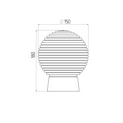 Светильник ЭРА НБП 01-60-004 с прямым основанием Гранат стекло IP20 E27 max 60Вт D150 шар