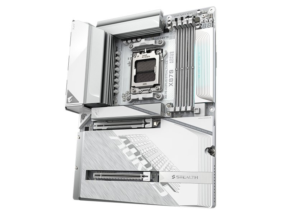 Материнская плата Gigabyte X870 Aorus Stealth Ice, Socket AM5, AMD X870, ATX, RTL