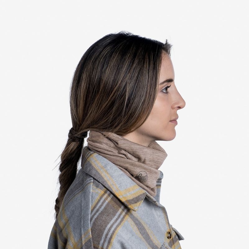 Тонкий шерстяной шарф-труба Buff Wool lightweight Pebble Multi Stripes Фото 4