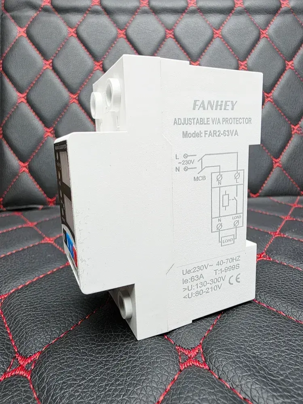 Реле контроля напряжения 63A 220В, с защитой от перегрузки по току 63А (однофазное), на DIN (ДИН) рейку, модульное.