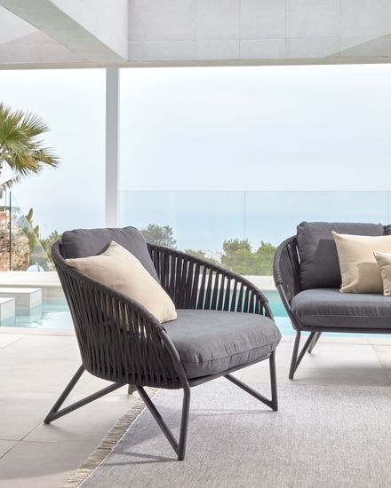 Веревочное кресло Branzie черное La Forma Испания