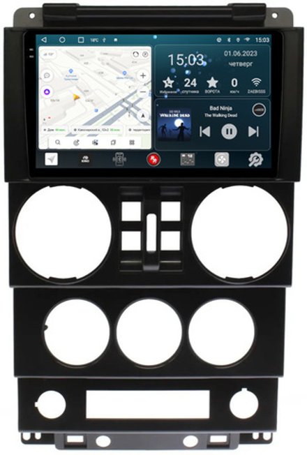 Магнитола для Jeep Wrangler 3 2006-2010 (4 двери) - RedPower 414 Android 10, QLED+2K, ТОП процессор, 6Гб+128Гб, CarPlay, SIM-слот