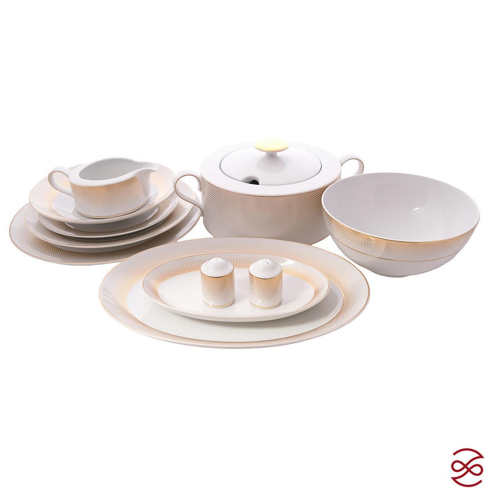 Столовый сервиз Falkenporzellan Deluxe Shape - Rio White Gold 6 персон 26 предметов