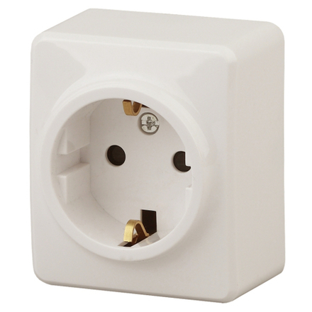 Розетка ЭРА Эксперт 11-2204-02 с заземлением 2P+E Schuko со шторками 16A-250В IP20 ОУ слоновая кость