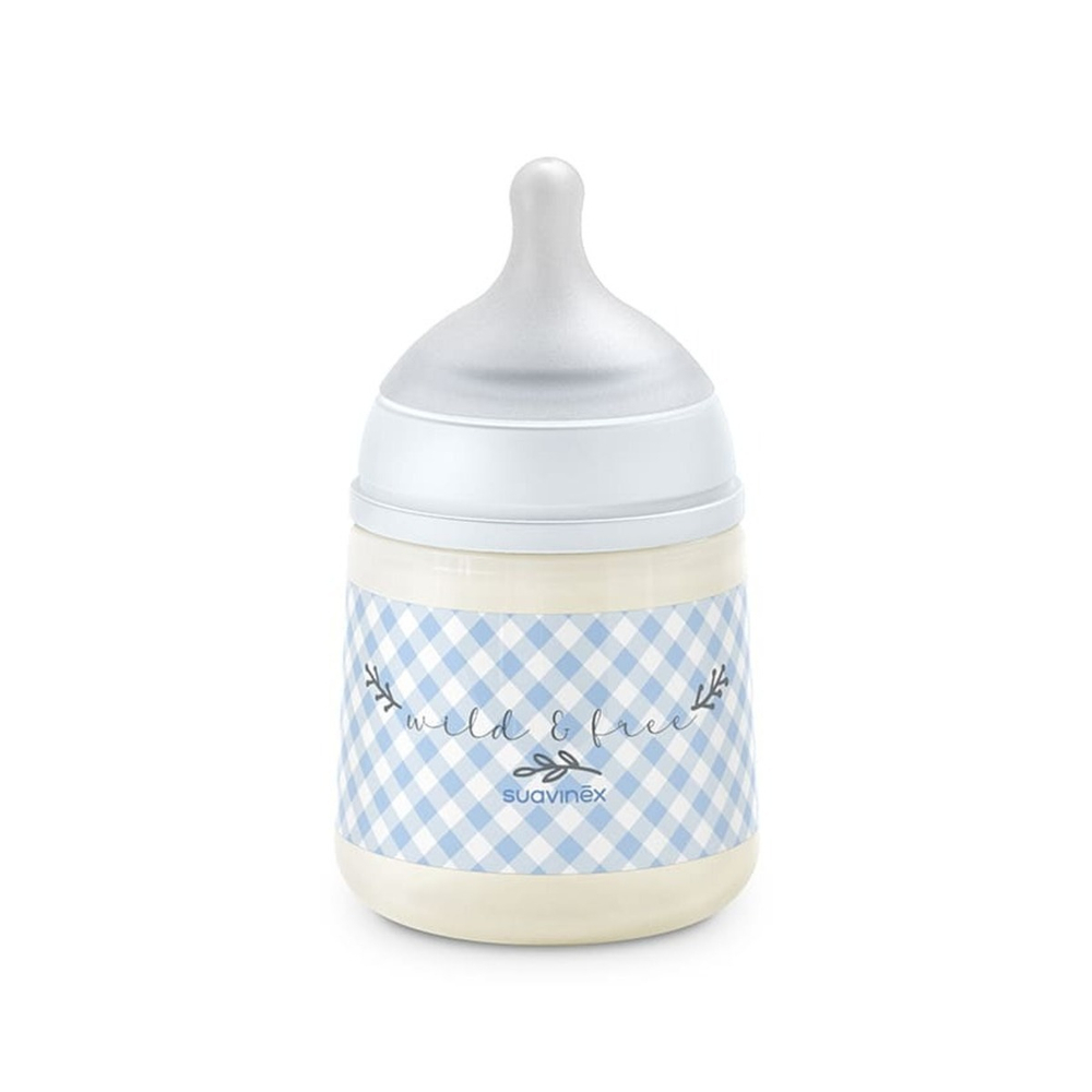 Бутылочка для кормления Suavinex Wild 150 мл голубая, 0 мес+
