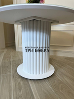 Круглый стол "Орион", белый мрамор