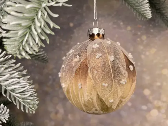 Набор стеклянных шаров Райский сад 80 мм., 9 шт., песочный, Christmas DeLuxe (13033)