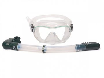 Набор маска+трубка Sargan Агидель прозрачный/темно-зеленый