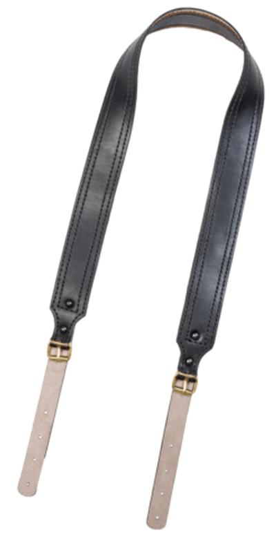 Ремень погонный с противоскользящей стропой  / кожа / чёрный