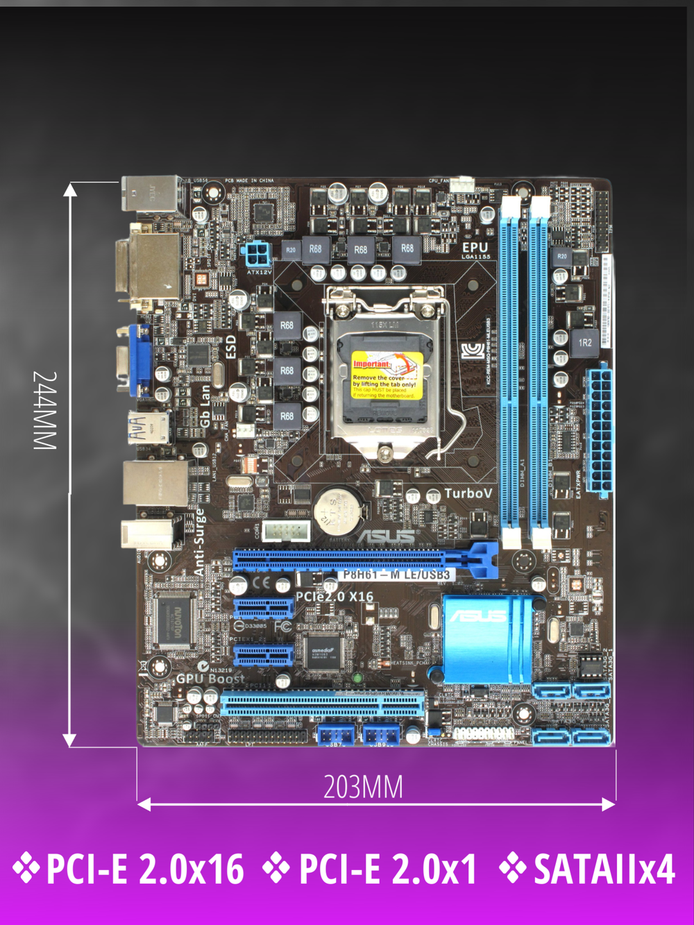 Материнская плата Asus P8H61-M LE/USB3
