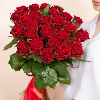 Flower bouquet of 21 Russian red roses