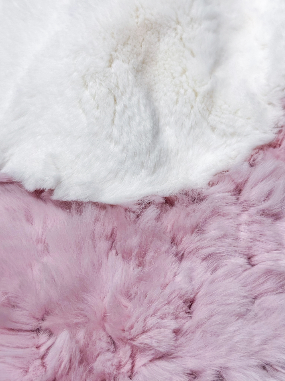 "Вязаный" детский плед из натурального меха рекс "Корона" 120х80 см (розовый)