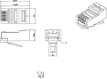 Коннектор  Hyperline PLUG-8P8C-U-C5-SH-100