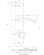 Ручка дверная на планке HP-85.0423 Avers