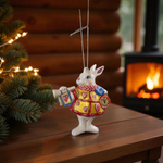 Кролик из Алисы ёлочная фарфоровая игрушка