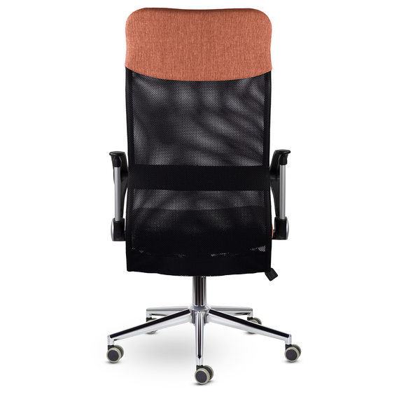 Кресло МС-040 Директ Лайт В хром Ср Moderno 05/Е11-к/Moderno 05 (терракот/черный/терракот)