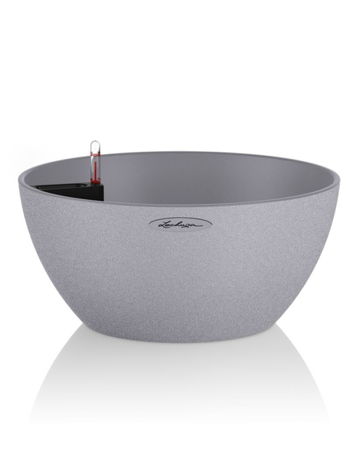 Кашпо Lechuza "Cubeto Color Complete stone grey" (пластик), D30xH13 см