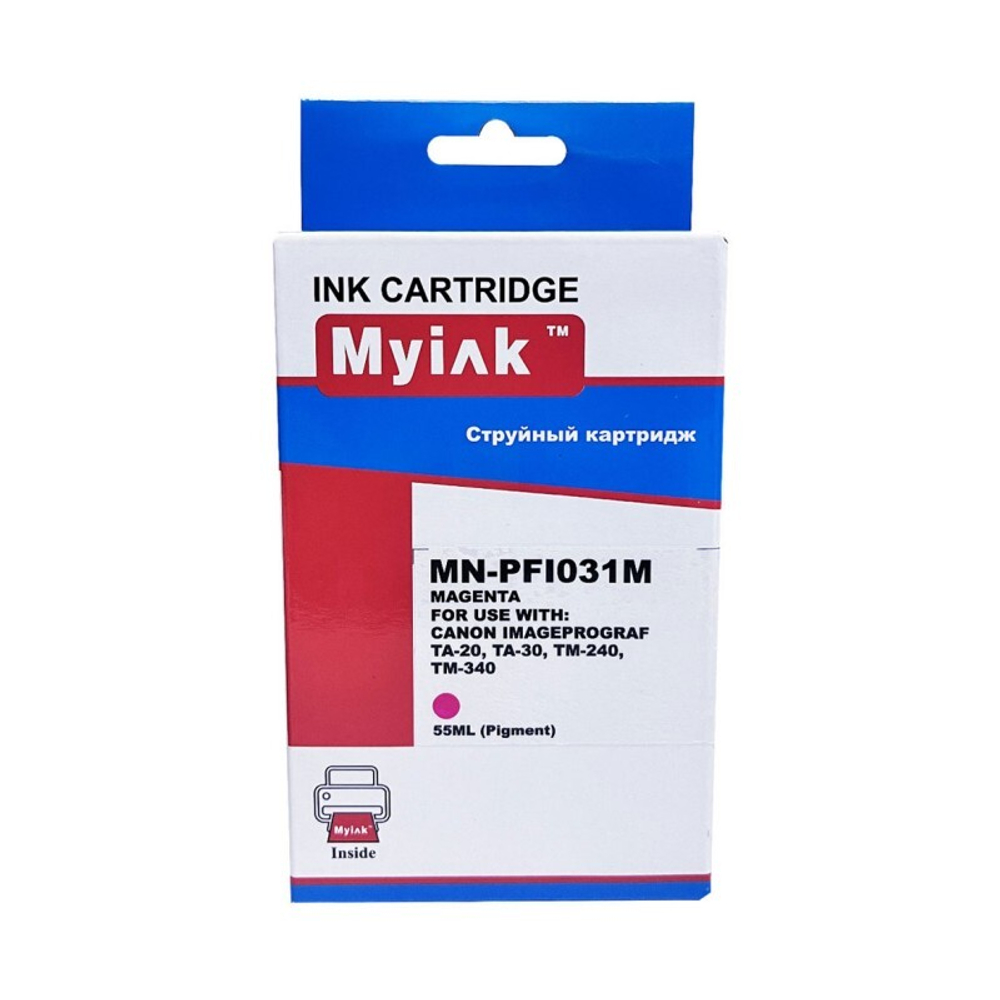 Картридж MyInk, аналог CANON PFI-031M для iPF TA-20/TA-30/TM-240/ТМ-340 Magenta (55ml, Pigment)