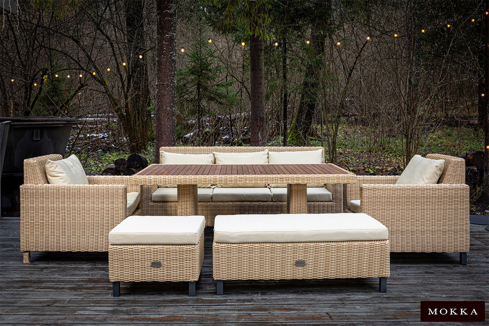 MOKKA BELLA диван 3-х местный, соломенный