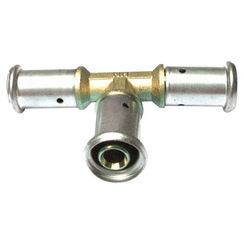 Тройник HENCO равнопроходный, латунь пресс, 26x26x26