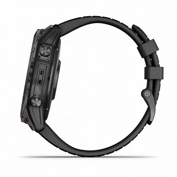 Garmin Fenix 7X Pro Sapphire Solar — титановый корпус с DLC и черный ремешок