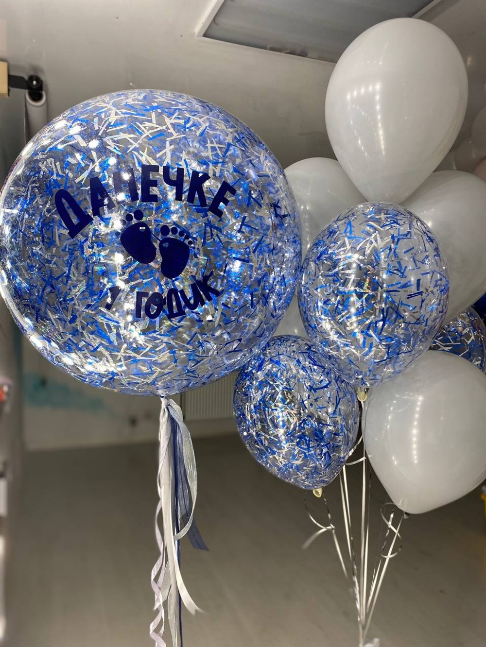 Воздушные шары на годик Заяц, Зайка серый №1677