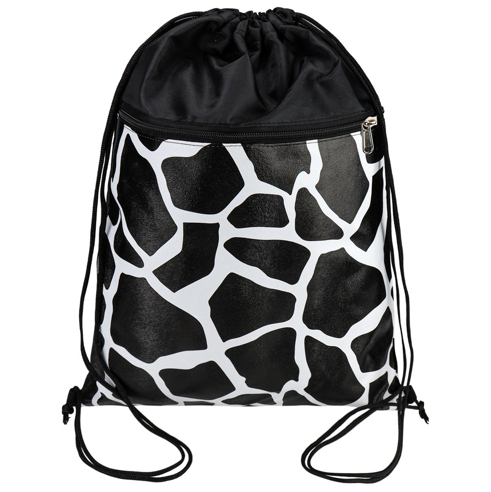 Мешок для сменной обуви 1 отделение Проф-Пресс, 360х480 мм, с карманом, "Бело-чёрный"