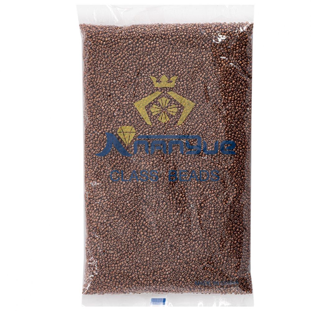 Бисер Alingar размер №12 вес 450 гр., коричневый металлик, непрозрачный, пакет Бисер Alingar размер №12 вес 450 гр., коричневый металлик, непрозрачный, пакет