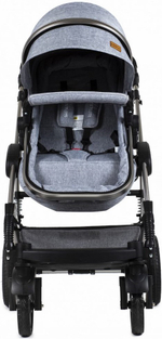 Коляска-трансформер Luxmom 555 2в1 Серый текстиль Серебристая рама