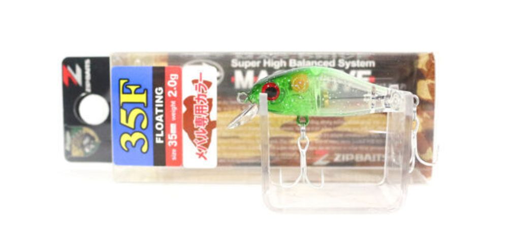 Воблер ZipBaits Rigge 35F 247 Clear Green Head Lame