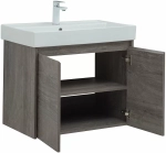 Тумба с раковиной Aquanet Nova Lite 75 с зеркалом, 2 дверцы дуб рошелье