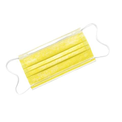 Маска медицинская 3-х слойная желтая (50 шт/уп)