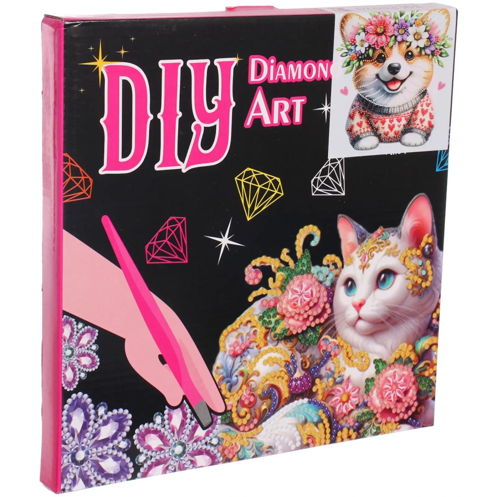 Набор для творчества на акриловой подставке «DIAMOND», корги, 21*24.5см, (коробка)