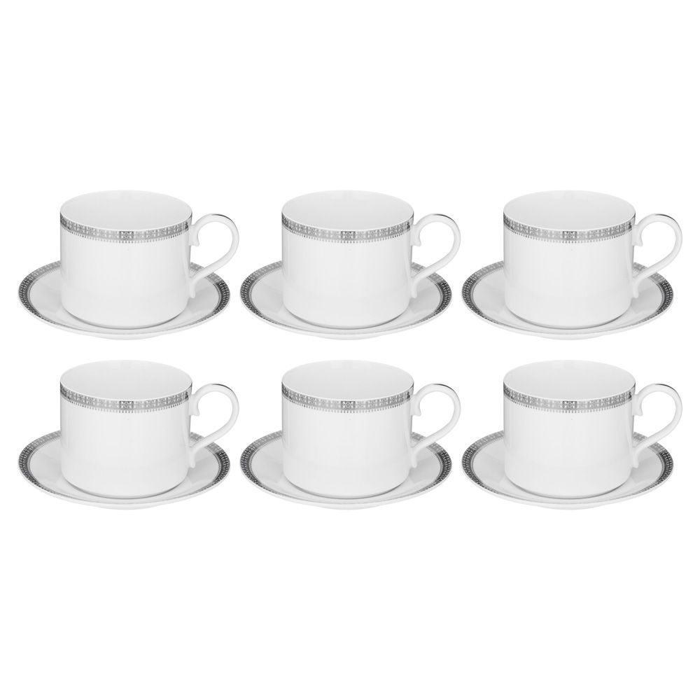 ЧАЙНЫЙ СЕРВИЗ LEFARD "CROWN" НА 6 ПЕР. 14 ПР. 1000/350/300 МЛ ПЛАТИНОВЫЙ (КОР=2НАБ.)