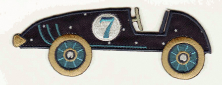 Термоаппликация HKM "Rennwagen mit gelben Reifen", 9,4 х 5,5 см, 1 шт (10206100/121214/0010869/03_Ге