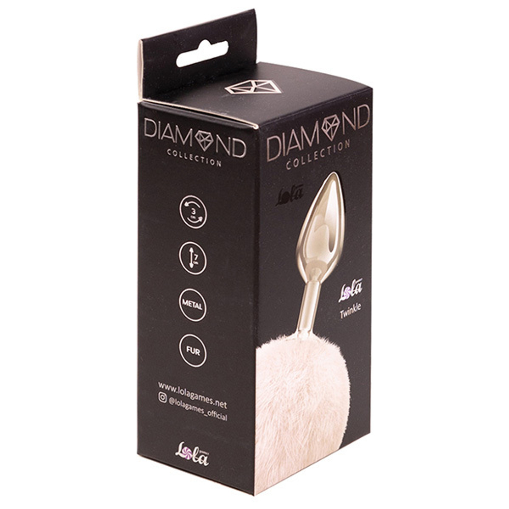 Анальная пробка 15см с хвостом Lola Games Diamond Twinkle White 4018-01lola
