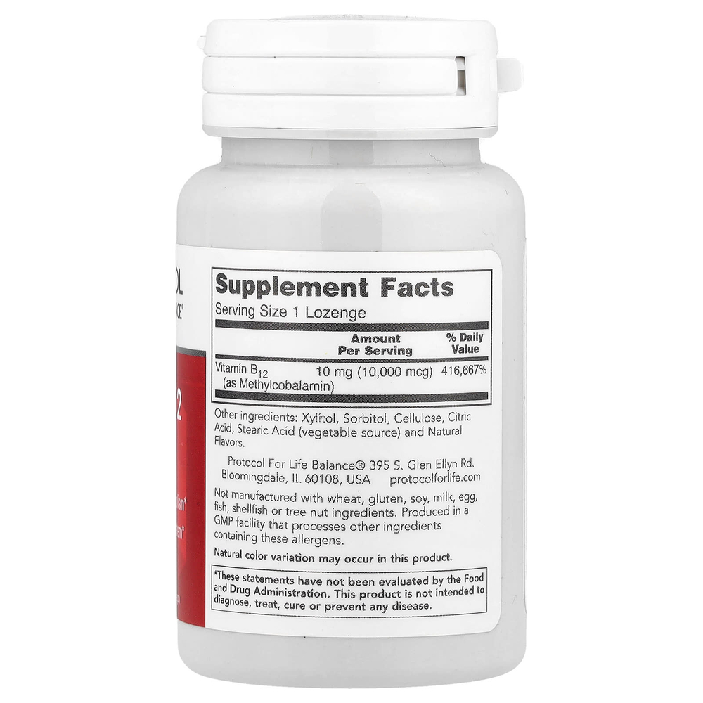 Protocol for Life Balance, Метил B12, 10 000 мкг, 60 пастилок